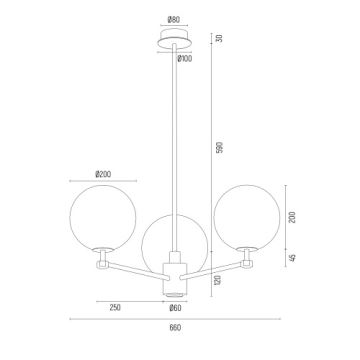 Argon 6307 - Lustra ar stieni PALOMA 3xE14/7W/230V zelta/balta