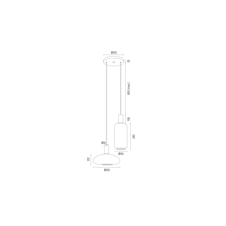 Argon 7214 - Lustra ar auklu SAGUNTO PLUS 2xE27/15W/230V melna