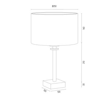 Argon 8049 - Galda lampa ABBANO 1xE27/15W/230V misiņa/melna