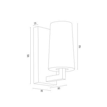 Argon 8056 - Sienas lampa CAMELOT PLUS 1xE27/15W/230V melna/balta/zeltaina