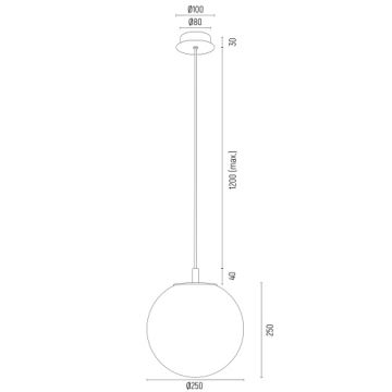 Argon 8507 - Lustra ar auklu PALOMA 1xE27/15W/230V d. 25 cm zelta/balta