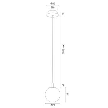 Argon 8512 - Lustra ar auklu PALOMA 1xE14/7W/230V d. 12 cm zelta/melna