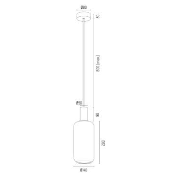 Argon 8563 - Lustra ar auklu SAGUNTO PLUS 1xE27/15W/230V d. 14 cm melna