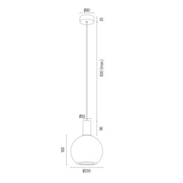 Argon 8564 - Lustra ar auklu SAGUNTO PLUS 1xE27/15W/230V d. 20 cm melna