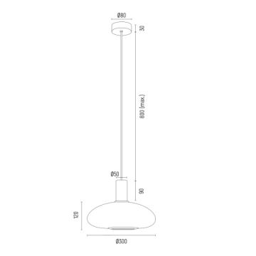 Argon 8565 - Lustra ar auklu SAGUNTO PLUS 1xE27/15W/230V d. 30 cm melna