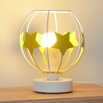 Bērnu galda lampa STARS 1xE27/15W/230V dzeltena/balta
