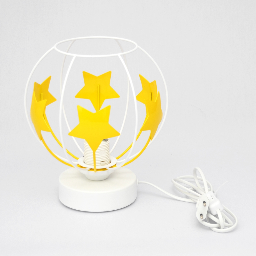 Bērnu galda lampa STARS 1xE27/15W/230V dzeltena/balta