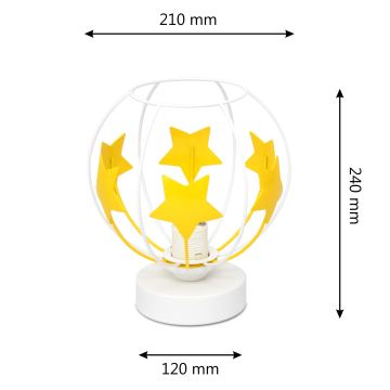 Bērnu galda lampa STARS 1xE27/15W/230V dzeltena/balta