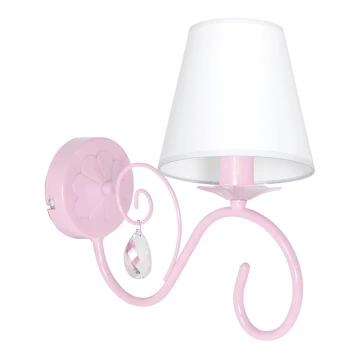 Bērnu sienas gaismeklis LAURA 1xE14/60W/230V gaiši rozā