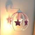 Bērnu sienas lampa STARS 1xE27/15W/230V rozā/balta