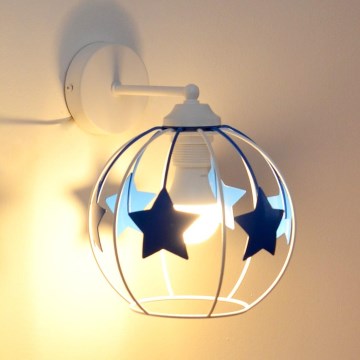 Bērnu sienas lampa STARS 1xE27/15W/230V zila/balta