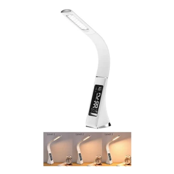 Brilagi - LED Aptumšojama galda lampa ar ekrānu PELLE LED/7W/230V, balta