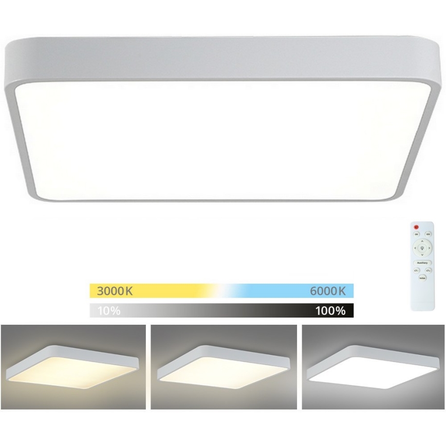 Brilagi - LED Aptumšojama griestu lampa POOL LED/48W/230V 3000-6000K 50x50 cm balta + tālvadības pults