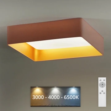 Brilagi - LED Aptumšojama griestu lampa VELVET SQUARE LED/24W/230V 3000/4000/6500K + tālvadības pults rozā