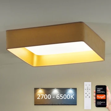 Brilagi - LED Aptumšojama griestu lampa VELVET SQUARE SMART LED/36W/230V 2700-6500K Wi-Fi Tuya + tālvadības pults bēša