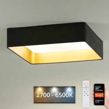 Brilagi - LED Aptumšojama griestu lampa VELVET SQUARE SMART LED/36W/230V 2700-6500K Wi-Fi Tuya + tālvadības pults pelēka