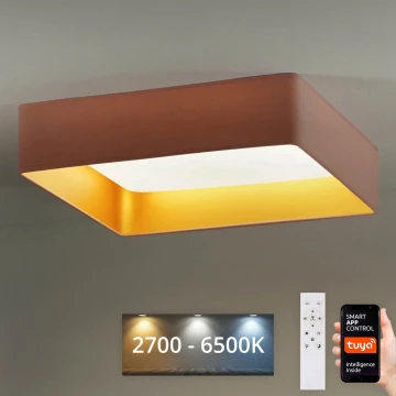 Brilagi - LED Aptumšojama griestu lampa VELVET SQUARE SMART LED/36W/230V 2700-6500K Wi-Fi Tuya + tālvadības pults rozā