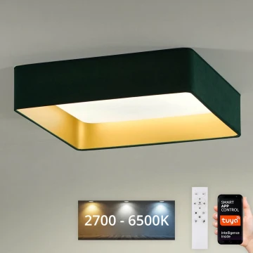 Brilagi - LED Aptumšojama griestu lampa VELVET SQUARE SMART LED/36W/230V 2700-6500K Wi-Fi Tuya + tālvadības pults zaļa