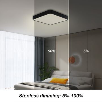 Brilagi - LED Aptumšojama griestu lampa POOL LED/36W/230V 3000-6000K 40x40 cm melna + tālvadības pults