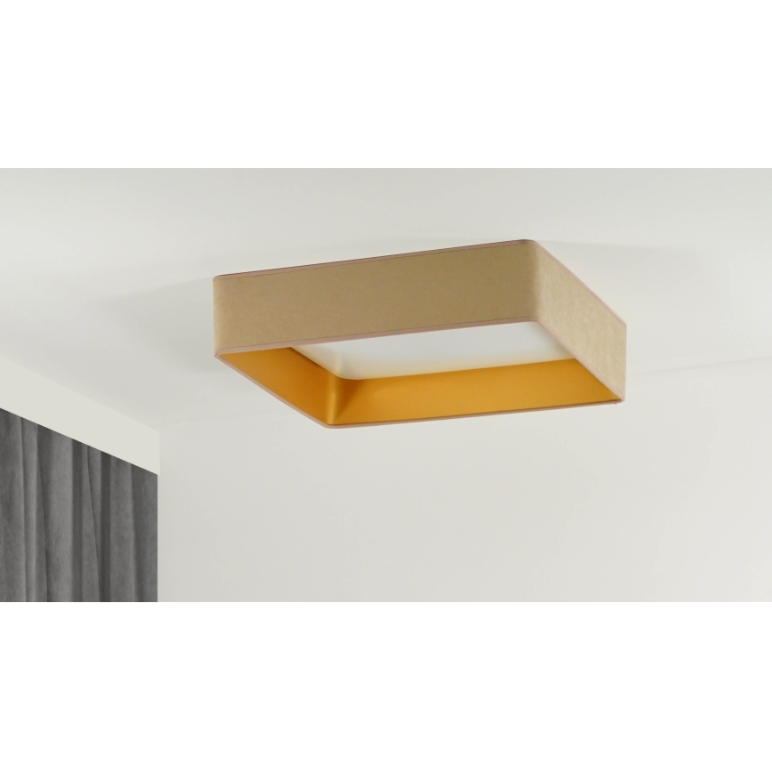 Brilagi - LED Aptumšojama griestu lampa VELVET SQUARE LED/24W/230V 3000/4000/6500K + tālvadības pults bēša