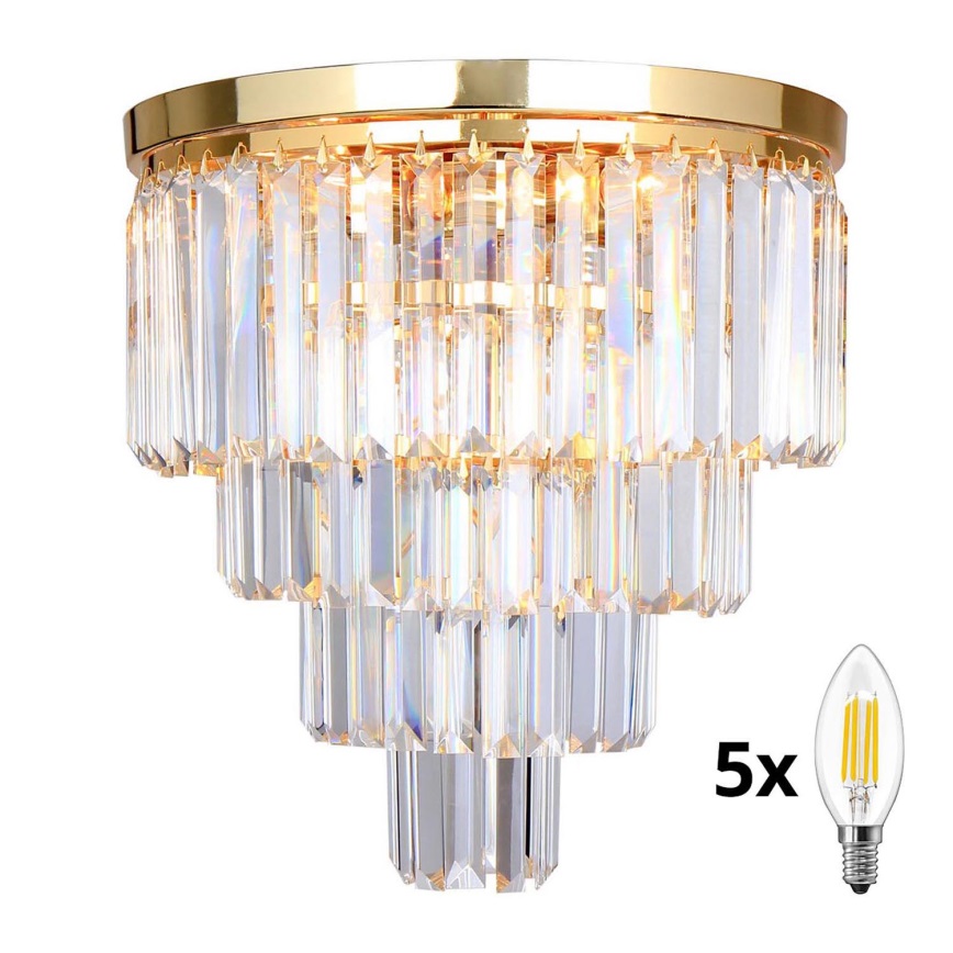 Brilagi - LED Kristāla griestu lampa MOZART 5xE14/40W/230V zelta