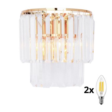 Brilagi - LED Kristāla sienas lampa MOZART 2xE14/40W/230V zelta