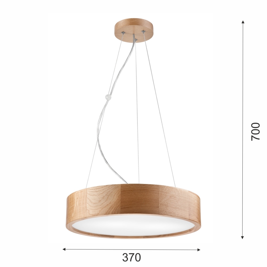 Brilagi - LED Lustra ar auklu CARVALHO 2xE27/60W/230V ozols d. 37 cm