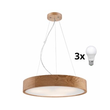 Brilagi - LED Lustra ar auklu CARVALHO 3xE27/60W/230V ozols d. 47,5 cm