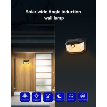 Brilagi - LED Saules enerģijas sienas lampa ar sensoru WALLIE LED/4W/5,5V 3000K IP65