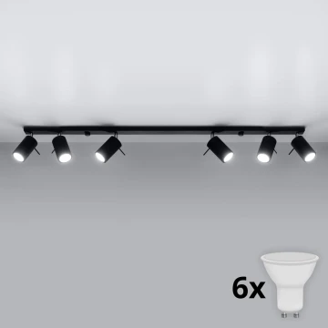 Brilagi -  LED Starmetis ASMUS 6xGU10/7W/230V melna