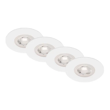 Brilo - KOMPLEKTS 4x LED Iegremdējama vannas istabas lampa LED/4,9W/230V IP44 balta