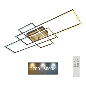 Brilo - LED Aptumšojama virsapmetuma lustra FRAME LED/51W/230V 2700-5000K brūna/zelta + tālvadības pults