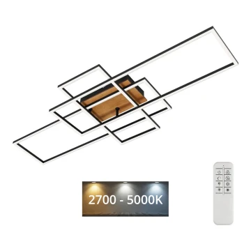 Brilo - LED Aptumšojama virsapmetuma lustra FRAME LED/51W/230V 2700-5000K melna/brūna + tālvadības pults