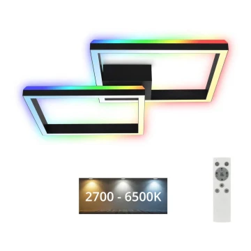 Brilo - LED RGBW Aptumšojama virsapmetuma lustra FRAME 2xLED/17W/230V 2700-6500K + tālvadības pults