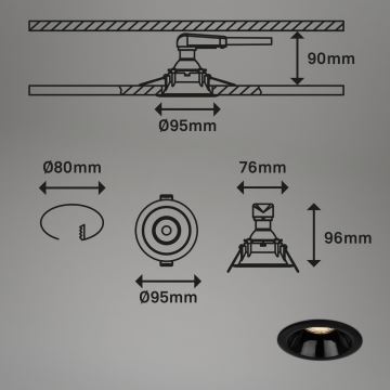 Briloner 7042-035 - KOMPLEKTS 3x Vannas istabas iegremdējama lampa 1xGU10/9W/230V IP23