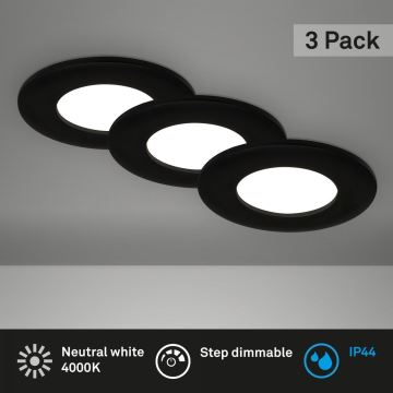 Briloner 7103-435 - KOMPLEKTS 3x LED Aptumšojama iegremdējama vannas istabas lampa LED/5W/230V IP44