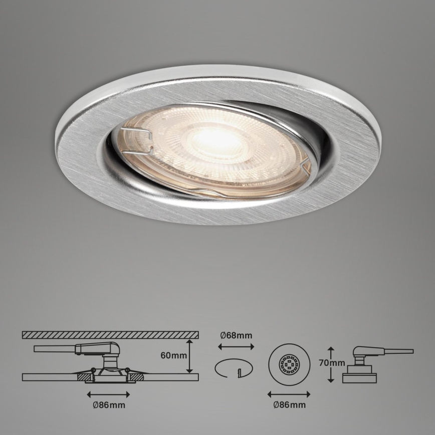 Briloner 7144-039 - KOMPLEKTS 3x LED Iegremdējama vannas istabas lampa SLIDE 1xGU10/4W/230V IP23