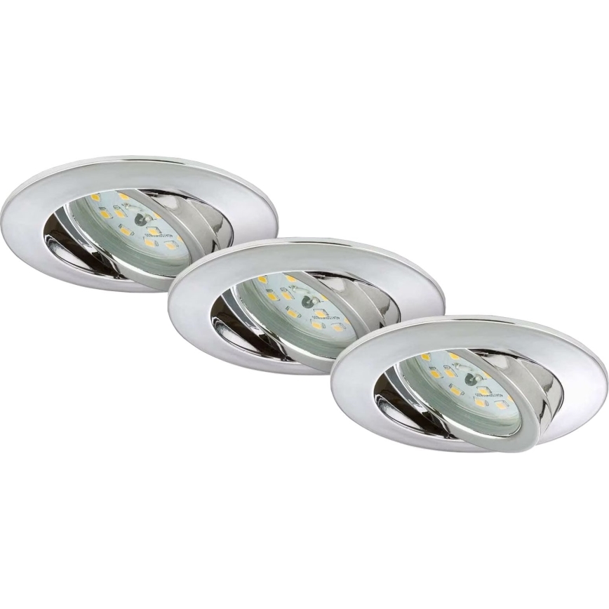 Briloner 7209-038 - KOMPLEKTS 3x LED Iegremdējama vannas istabas lampa LED/5W/230V IP23