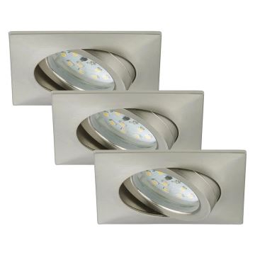 Briloner 7210-032 - KOMPLEKTS 3x LED Iegremdējama vannas istabas lampa ATTACH LED/5W/230V IP23 hroms