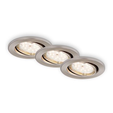 Briloner 7219-032 - KOMPLEKTS 3x LED Aptumšojama iegremdējama vannas istabas lampa 1xGU10/5W/230V IP23