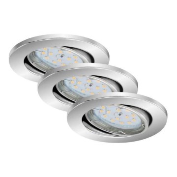 Briloner 7219-038 - KOMPLEKTS 3x LED Aptumšojama iegremdējama vannas istabas lampa 1xGU10/5W/230V IP23