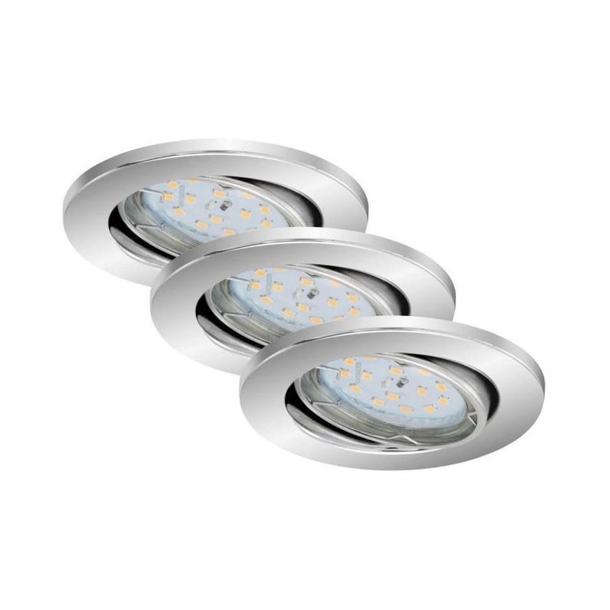 Briloner 7219-038 - KOMPLEKTS 3x LED Aptumšojama iegremdējama vannas istabas lampa 1xGU10/5W/230V IP23