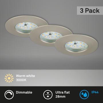 Briloner 7231-032 - KOMPLEKTS 3x LED Aptumšojama bathroom iegremdējama ATTACH lampa LED/5,5W/230V IP44