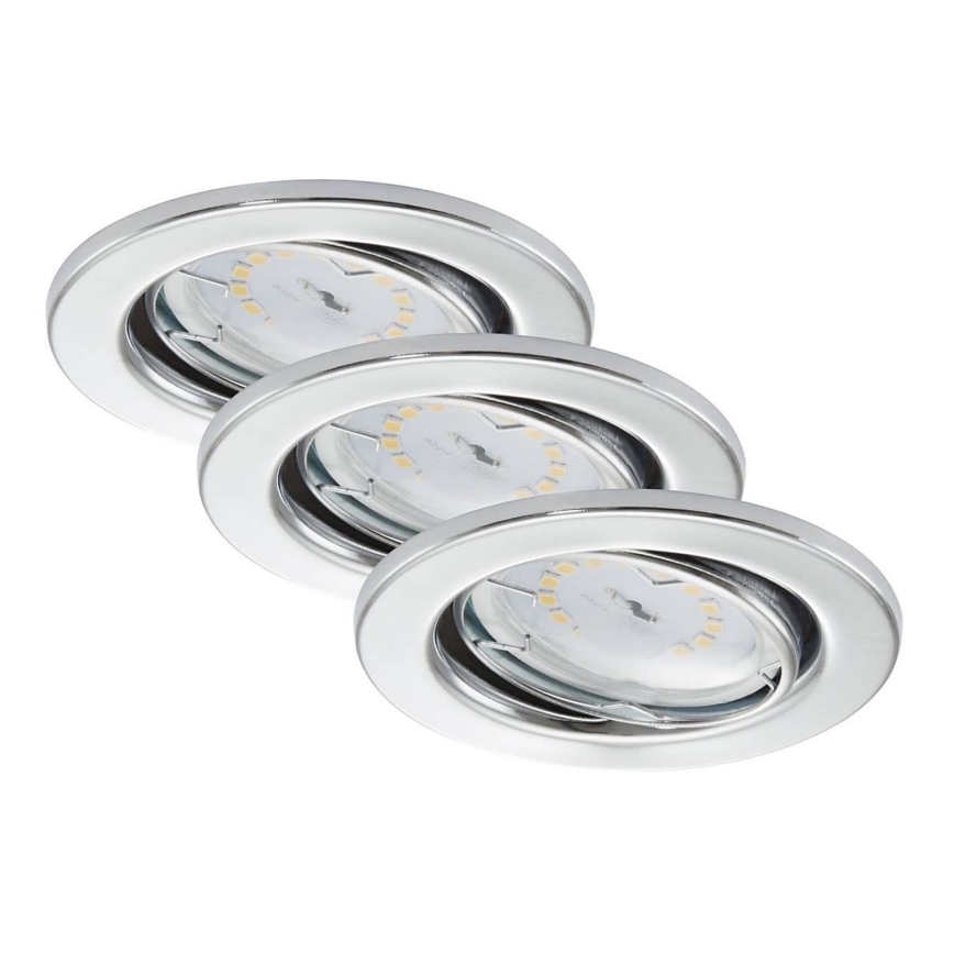 Briloner 7277-038 - KOMPLEKTS 3x LED Aptumšojama iegremdējama vannas istabas lampa 1xGU10/5W/230V IP23