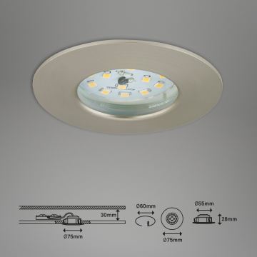 Briloner 7295-012 - LED Aptumšojama iegremdējama vannas istabas lampa ATTACH LED/6,5W/230V IP44