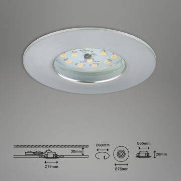 Briloner 7295-019 - LED  Aptumšojama iegremdējama vannas istabas lampa ATTACH LED/6,5W/230V IP44