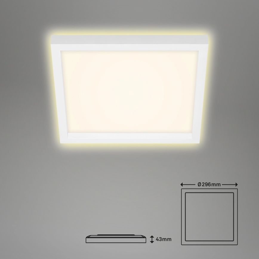 Briloner 7362-016 - LED Griestu gaismeklis CADRE LED/18W/230V 29,6x29,6 cm balts