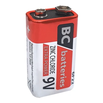 Cinka hlorīda baterija 6F22 EXTRA POWER 9V
