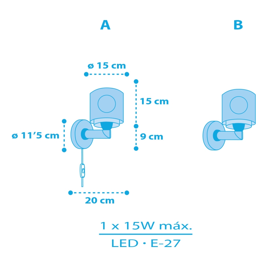 Dalber 60659 - Bērnu sienas lampa PIRĀTS ISLAND 1xE27/15W/230V