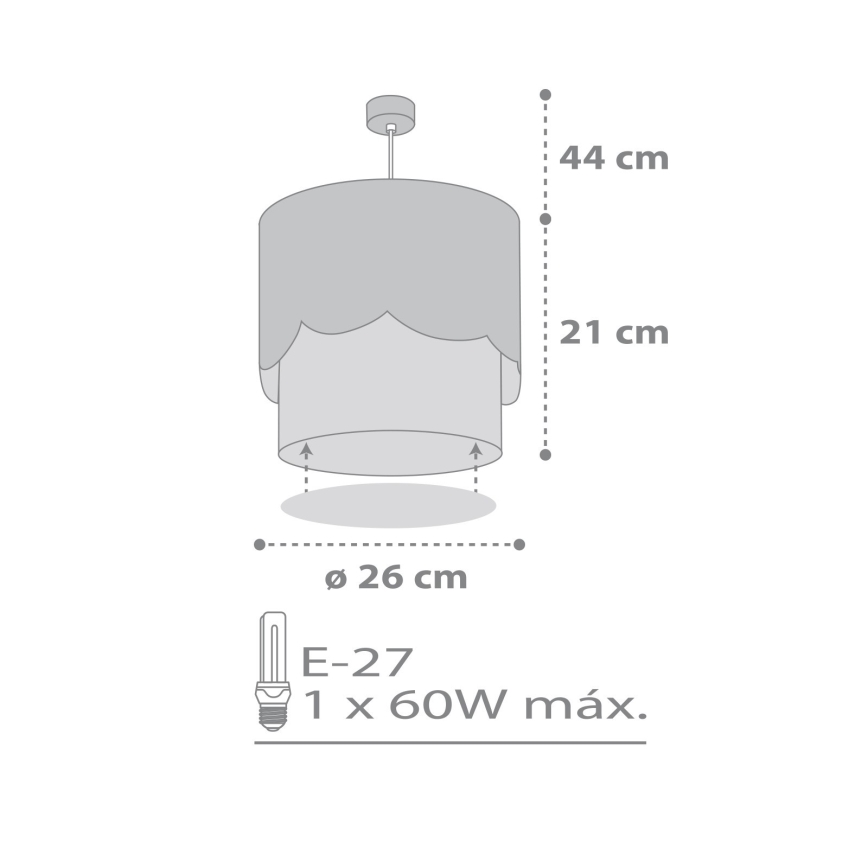 Dalber 61232E - Bērnu lustra MOON 1xE27/60W/230V
